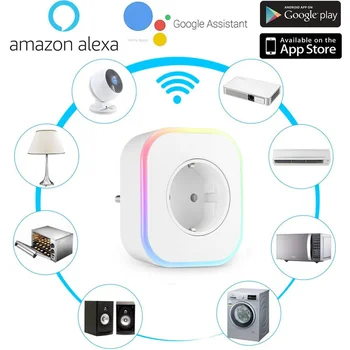 New RGB LED Light WiFi Smart Plug Socket UK EU Remote Control Plug for Google Home Mini Alexa IFTTT Smart Timing Switch Work
New RGB LED Light WiFi Smart Plug Socket UK EU Remote Control Plug for Google Home Mini Alexa IFTTT Smart Timing Switch Work
