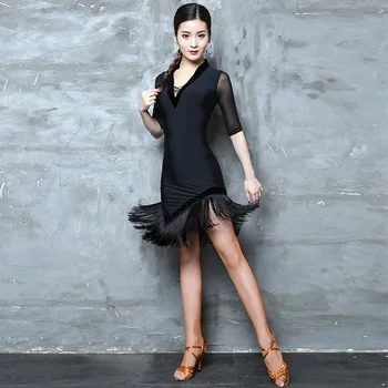 2019 Ladies Latin Dance Dress Women Black Stage Costumes Tassel Salsa V-Neck Rumba/Samba Salsa Perform Fitness Dancewear JUNE007
2019 Ladies Latin Dance Dress Women Black Stage Costumes Tassel Salsa V-Neck Rumba/Samba Salsa Perform Fitness Dancewear JUNE007