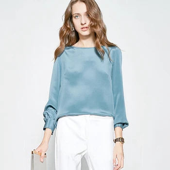 100% Heavy Silk Blouse Women Shirt Simple Design O Neck Long Sleeves 5 Colors Quality Fabric Casual Top New Fashion Spring 2019
100% Heavy Silk Blouse Women Shirt Simple Design O Neck Long Sleeves 5 Colors Quality Fabric Casual Top New Fashion Spring 2019