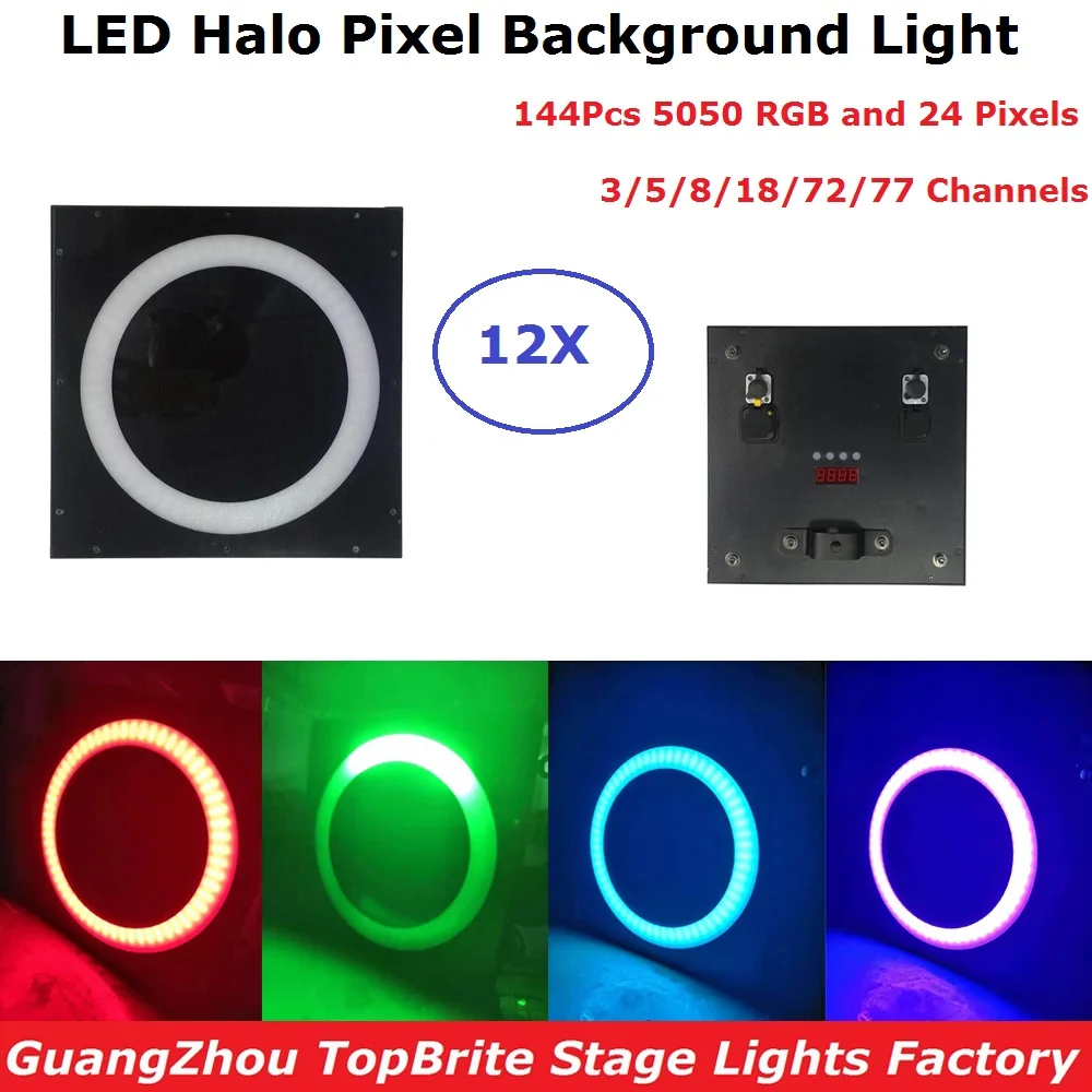 12Pcs DMX Controller Dj Stage Light 144Pcs SMD 5050 RGB LED Halo Pixel Background Light Holiday Wedding Stage Light Laser Disco
12Pcs DMX Controller Dj Stage Light 144Pcs SMD 5050 RGB LED Halo Pixel Background Light Holiday Wedding Stage Light Laser Disco