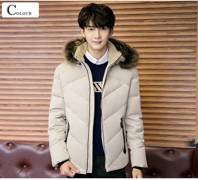 Aolamegs Men's Winter Down Jacket Hooded White Duck Down Coat Fashion Fur Collar Hat Down Jackets Male Windproof Warm Parkas (15)