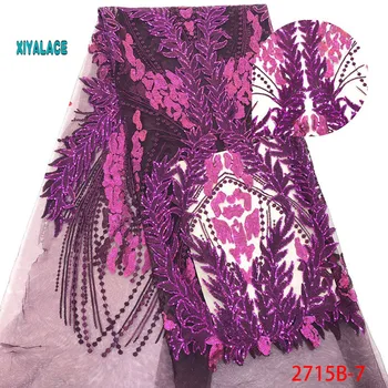 Purple French Lace Fabric For Dress Latest Nigerian Tulle Lace With Sequins 2019 High Quality African Lace Fabric YA2715B-7
Purple French Lace Fabric For Dress Latest Nigerian Tulle Lace With Sequins 2019 High Quality African Lace Fabric YA2715B-7