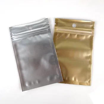 

DHL 18cm*26cm Golden / Clear Self Sealing Zipper Plastic Retail Pack Storage Package Bag, Zip Lock Bag Packing With Hang Hole