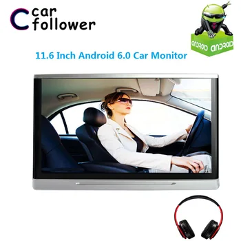 11.6 Inch Android 6.0 Car Monitor Headrest Touch Screen 1080P Video WIFI/USB/SD/Bluetooth/FM Transmitter/Speaker/Game