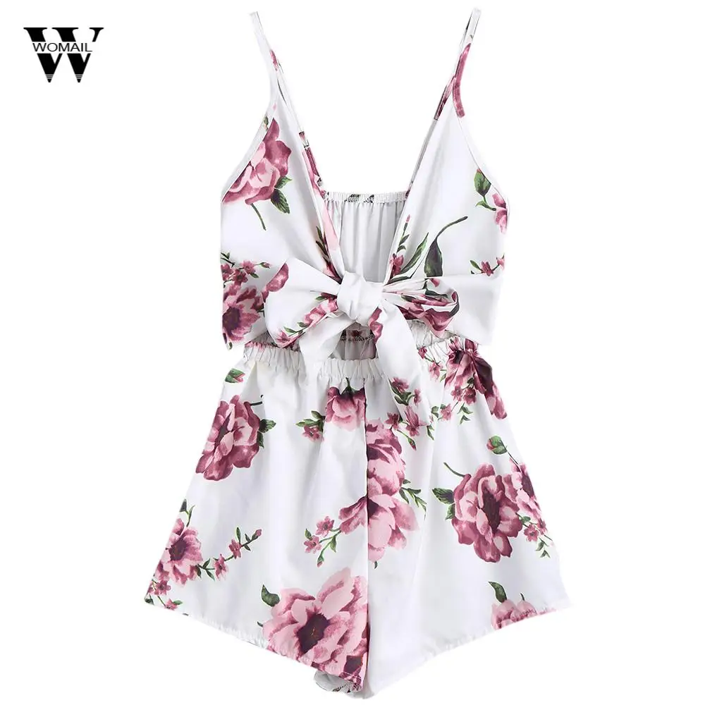 Womail Women Deep V-Neck Bow Print Sleeveless Jumpsuit Chiffon Sling Loose Jumpsuit Playsuits With Lace Up Mar 23
Womail Women Deep V-Neck Bow Print Sleeveless Jumpsuit Chiffon Sling Loose Jumpsuit Playsuits With Lace Up Mar 23