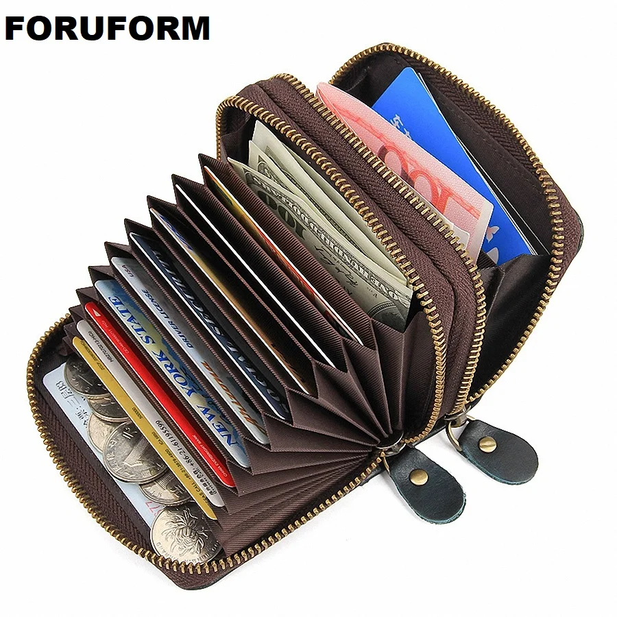ID Card Holder RFID Blocking Mini Slim Genuine Leather Wallet Double Zipper Small Credit Card Coin Purse
ID Card Holder RFID Blocking Mini Slim Genuine Leather Wallet Double Zipper Small Credit Card Coin Purse