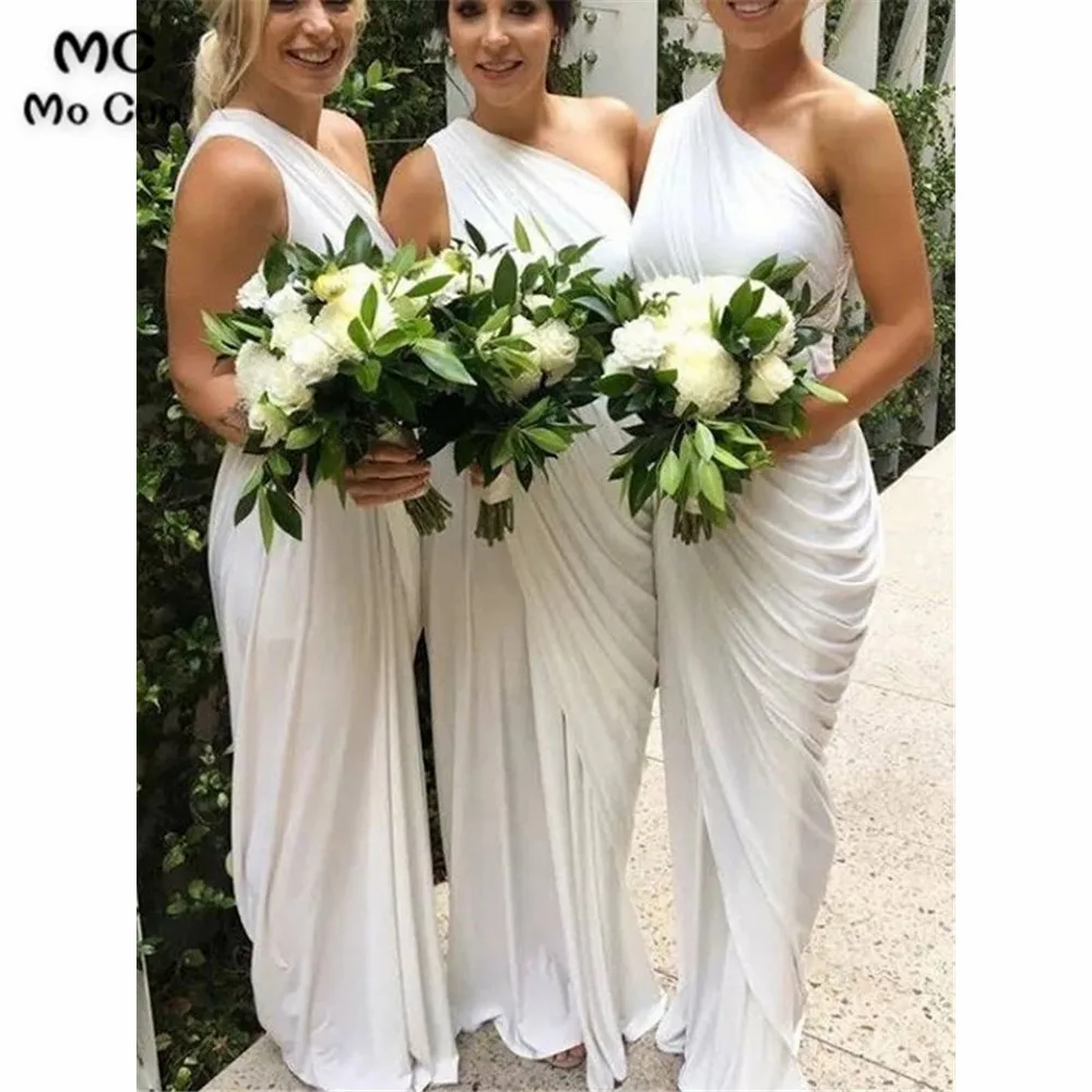 2019 White One Shoulder Wedding Party Dress Bridesmaid Dresses Pleat Floor Length Chiffon Bridesmaid Dress for Women
2019 White One Shoulder Wedding Party Dress Bridesmaid Dresses Pleat Floor Length Chiffon Bridesmaid Dress for Women