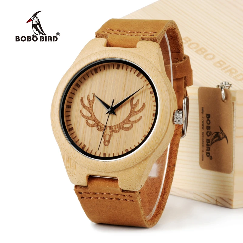 BOBO BIRD Bamboo Wood Watch for Lovers with Cow Leather Strap Quartz Analog Wooden Wristwatch
BOBO BIRD Bamboo Wood Watch for Lovers with Cow Leather Strap Quartz Analog Wooden Wristwatch