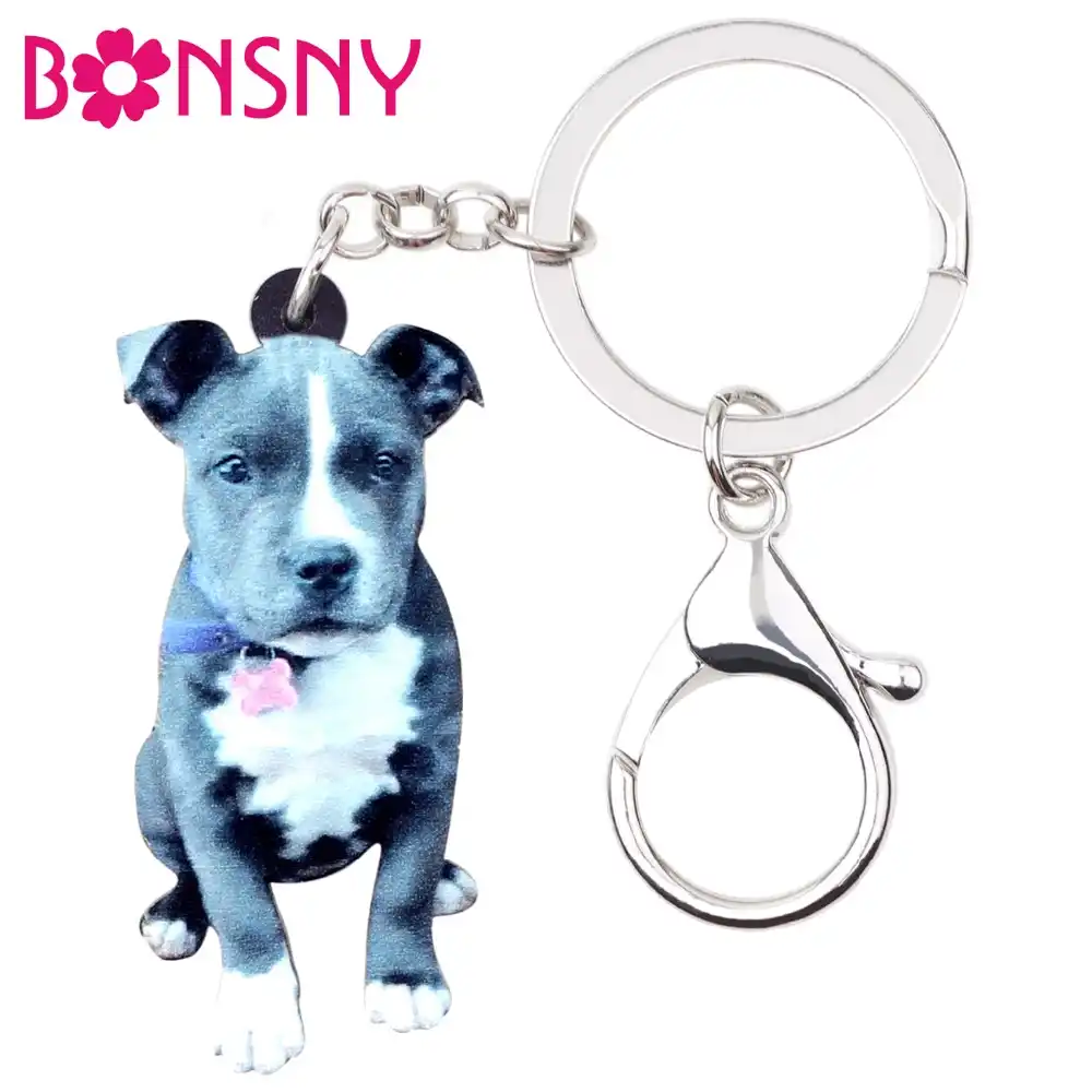 staffordshire bull terrier keyring