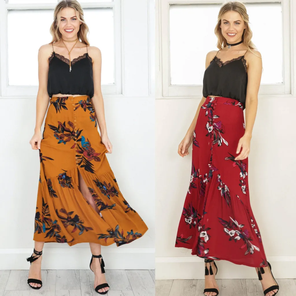 2019 Summer High Waisted Skirts Korean Elastic Skirt Casual Flower Printing High Waist A-Line Long Skirt Y529
2019 Summer High Waisted Skirts Korean Elastic Skirt Casual Flower Printing High Waist A-Line Long Skirt Y529
