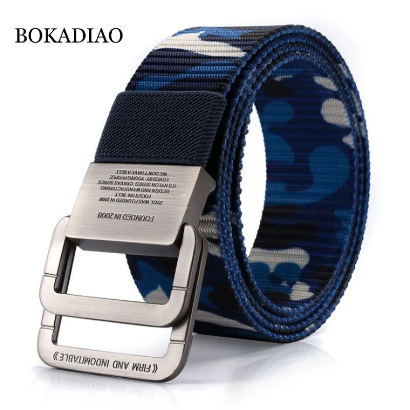 BOKADIAO Men&Women Nylon canvas belt luxury Double Ring Metal buckle jeans belt Military Army tactical belts Men strap male blue
BOKADIAO Men&Women Nylon canvas belt luxury Double Ring Metal buckle jeans belt Military Army tactical belts Men strap male blue