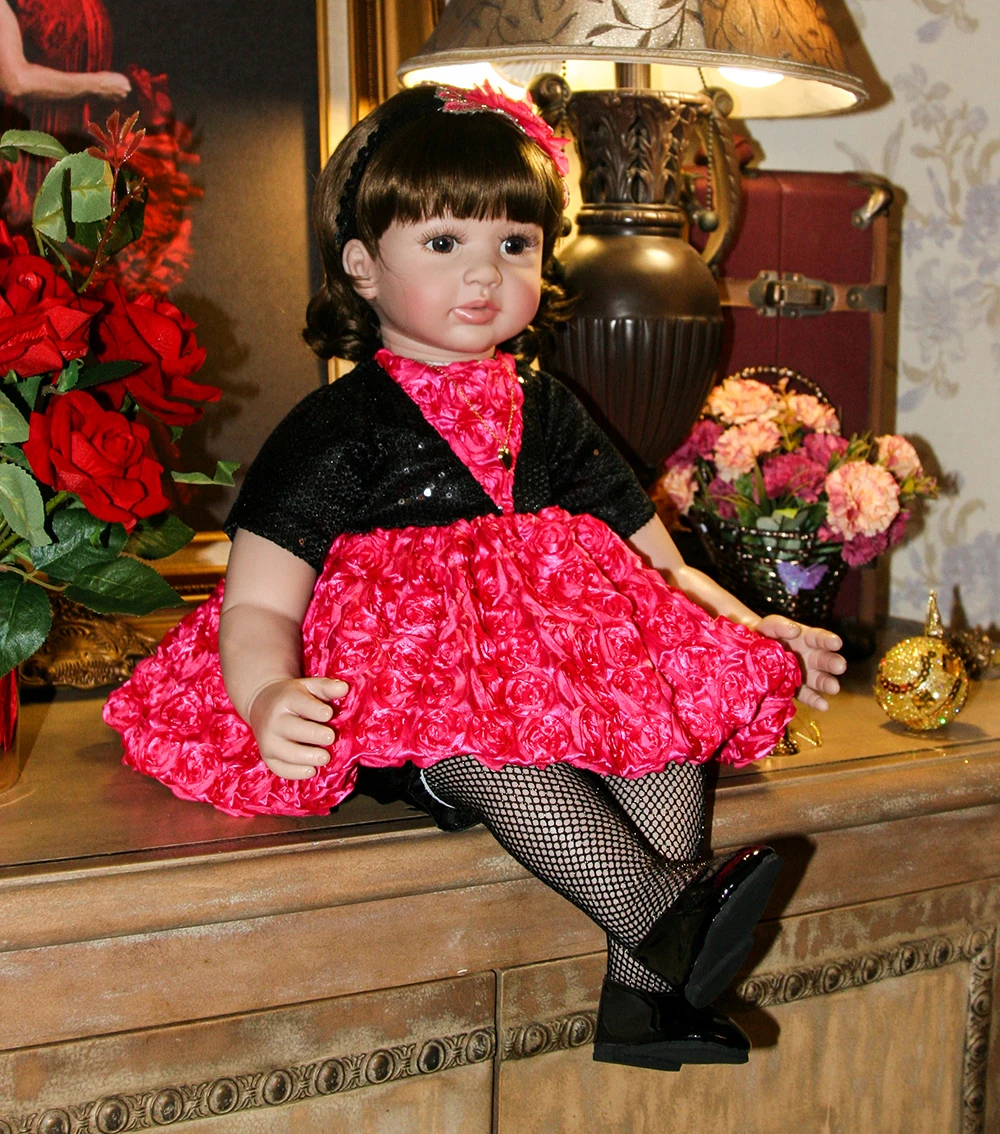 Handmade Real Lifelike Soft Vinyl Silicone Reborn Toddler Princess Girl Doll Toys with Cotton Body Reborn Toddler Girl Doll Gift
Handmade Real Lifelike Soft Vinyl Silicone Reborn Toddler Princess Girl Doll Toys with Cotton Body Reborn Toddler Girl Doll Gift