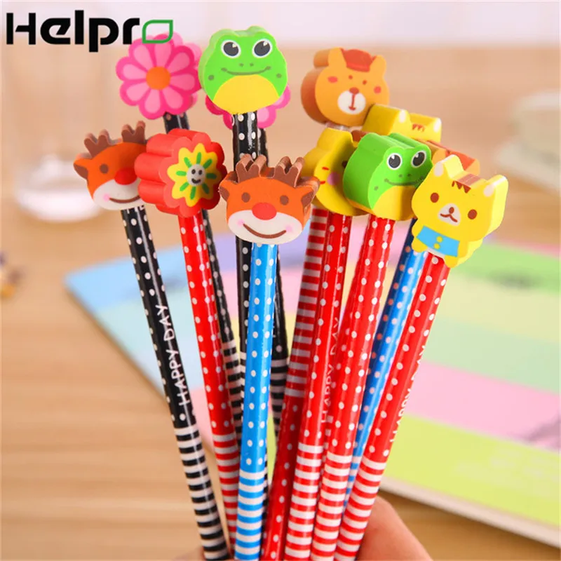 Helpro 10Pcs/Set Cartoon Pencil Rubber Head Design Kawaii Pencils for Writing Kids Girls Gift School Stationery Supplies HB
Helpro 10Pcs/Set Cartoon Pencil Rubber Head Design Kawaii Pencils for Writing Kids Girls Gift School Stationery Supplies HB
