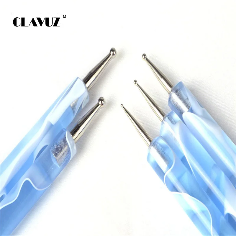 CLAVUZ 5pcs 2 Ways Marbleizing Tool Dotting Dots Pen Kit for DIY Nail Design Manicure Pedicure Tools Blue Dotting Pen Set
CLAVUZ 5pcs 2 Ways Marbleizing Tool Dotting Dots Pen Kit for DIY Nail Design Manicure Pedicure Tools Blue Dotting Pen Set