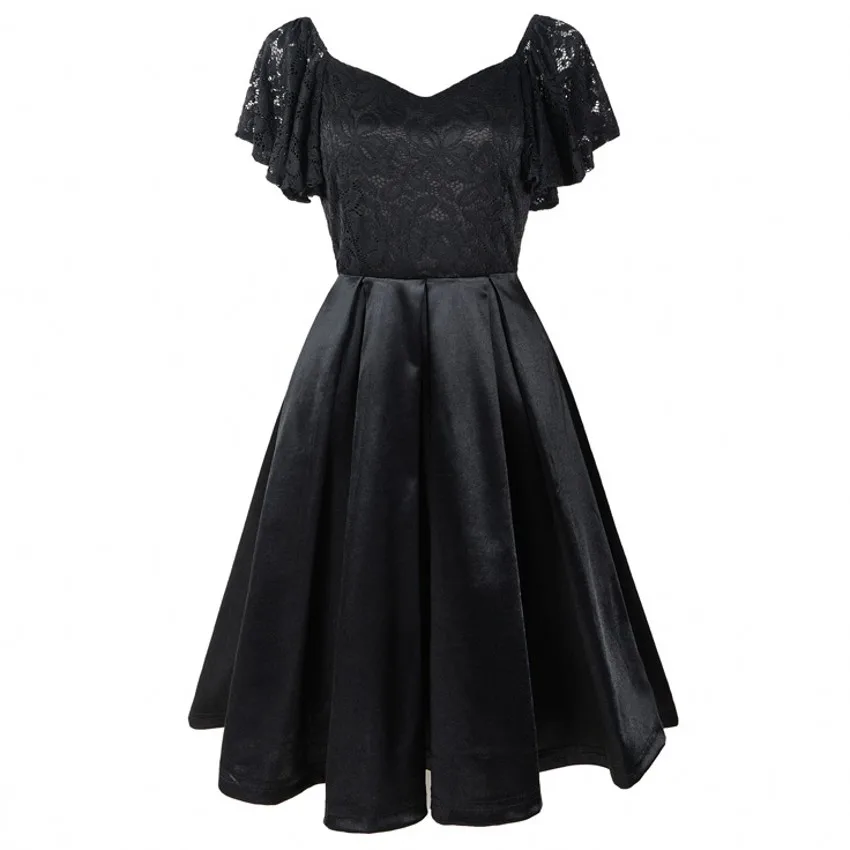 Women Summer Elegant Backless Lace Dress 2019 Butterfly Short Sleeve Swing Party Vestidos Burgundy Navy Blue Robe Dresses
Women Summer Elegant Backless Lace Dress 2019 Butterfly Short Sleeve Swing Party Vestidos Burgundy Navy Blue Robe Dresses
