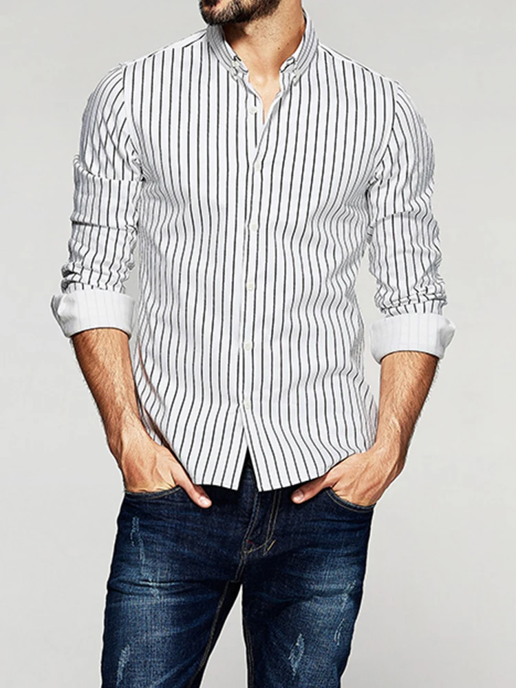 2019 5XL Plus Size Striped Casual Shirts Men Long Sleeve Classic Business Male Shirt Non-Iron Social Dress Shirts Man Muls Brand
2019 5XL Plus Size Striped Casual Shirts Men Long Sleeve Classic Business Male Shirt Non-Iron Social Dress Shirts Man Muls Brand