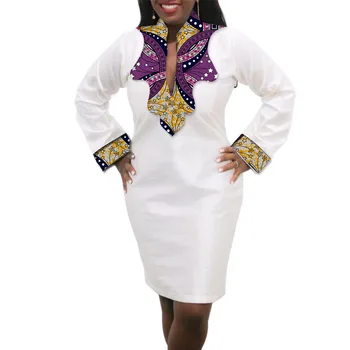 Women African Dress Custom Made Dashiki Print Clothes Wax And White Cotton Patchwork African Festive Dress Party Costume
Women African Dress Custom Made Dashiki Print Clothes Wax And White Cotton Patchwork African Festive Dress Party Costume