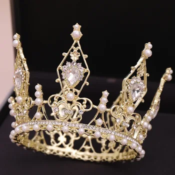 Whole Circle Pearl Bride Crown Noble Luxury Crystal Princess Big Crown Wedding Hair Accessories Bridal Tiara Headpieces
Whole Circle Pearl Bride Crown Noble Luxury Crystal Princess Big Crown Wedding Hair Accessories Bridal Tiara Headpieces