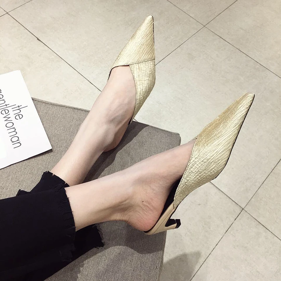 2019 New Arrivals Fashion Women Mules Shoes Slippers Slip On Pointed Toe Mid Heels Flip Flops Black Beige Slides Casual Slides
2019 New Arrivals Fashion Women Mules Shoes Slippers Slip On Pointed Toe Mid Heels Flip Flops Black Beige Slides Casual Slides