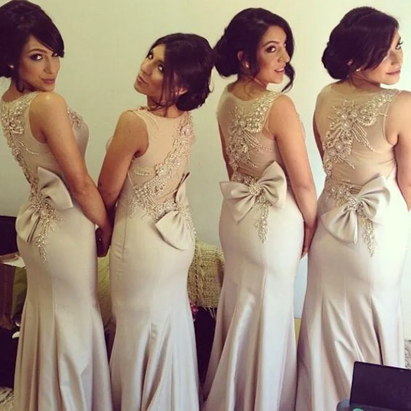 Elegant Wedding Guest Dress Long Champagne Bridesmaid Gown Beaded Bow robe demoiselle d'honneur robe de mariee vestido madrinha
Elegant Wedding Guest Dress Long Champagne Bridesmaid Gown Beaded Bow robe demoiselle d'honneur robe de mariee vestido madrinha