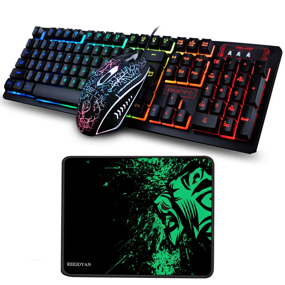 K-13 Wired Rainbow Backlit illuminated Multimedia Ergonomic Gaming Keyboard+2400DPI Optical Gaming Mouse Sets+Game Mouse Pad
K-13 Wired Rainbow Backlit illuminated Multimedia Ergonomic Gaming Keyboard+2400DPI Optical Gaming Mouse Sets+Game Mouse Pad