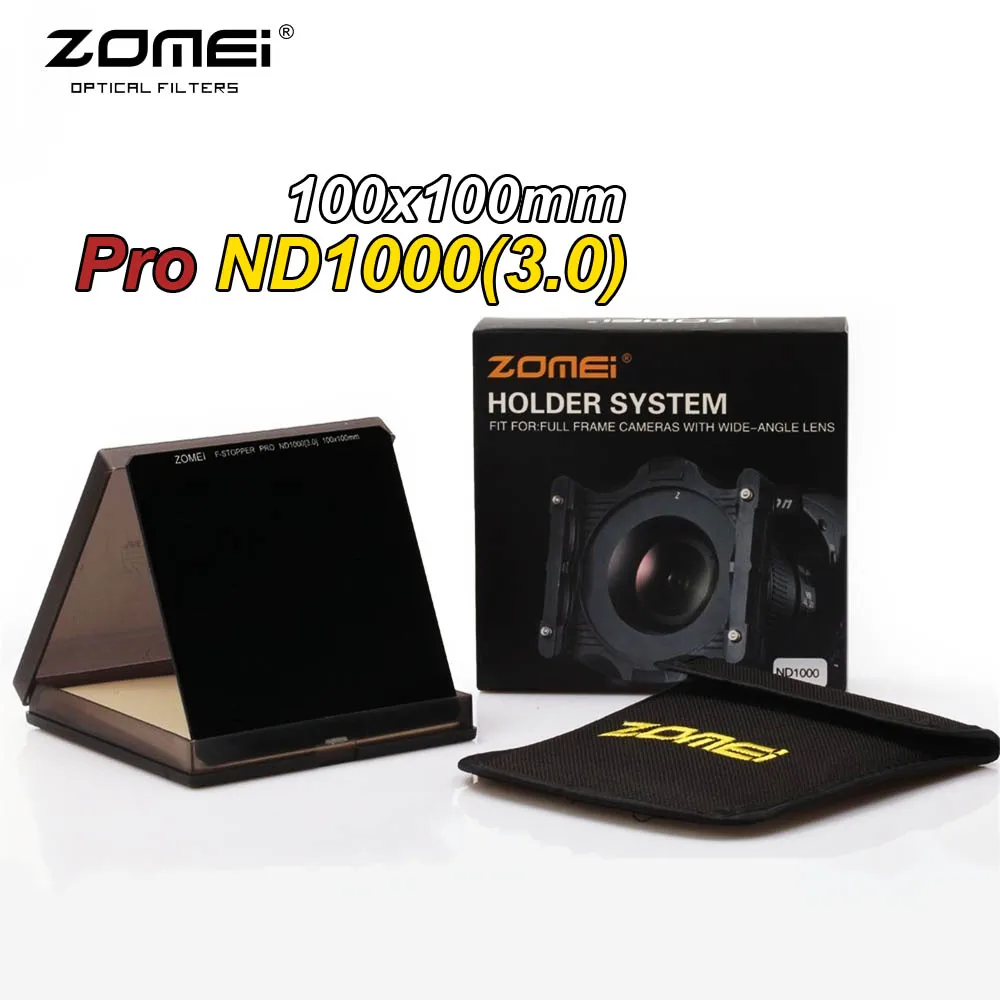 Квадратный фильтр Zomei 100 мм ND1000 HD оптическое стекло 100x100 10 Stop нейтральная