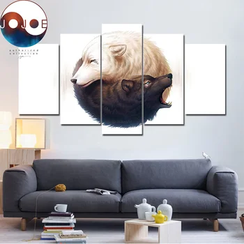 Yin and Yang Wolves by JoJoesArt HD print 5 piece canvas art Black wolf White Wolf Wall Art Picture Home Decoration CU-3049C
Yin and Yang Wolves by JoJoesArt HD print 5 piece canvas art Black wolf White Wolf Wall Art Picture Home Decoration CU-3049C