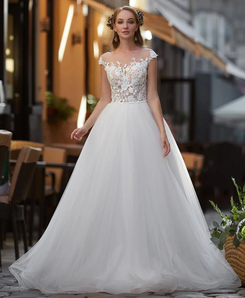 SoDigne A Line Wedding Dress 3D Flowers 2019 Appliqued Lace Bridal Dress Illusion Cap Sleeve Wedding Gowns White Romantic Boho
SoDigne A Line Wedding Dress 3D Flowers 2019 Appliqued Lace Bridal Dress Illusion Cap Sleeve Wedding Gowns White Romantic Boho