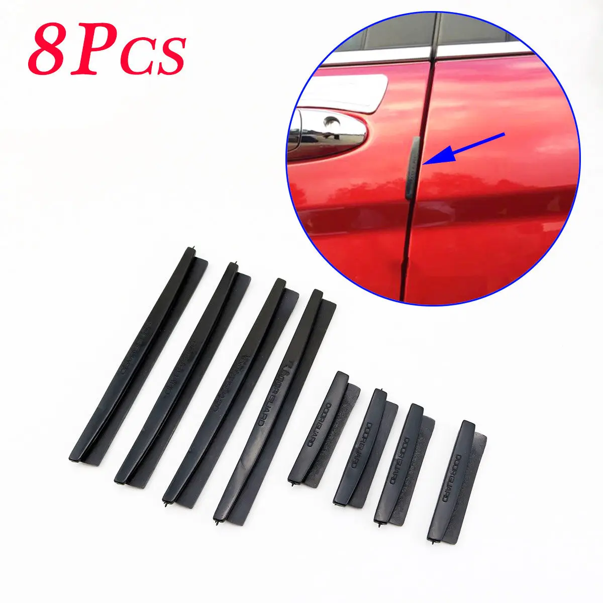 

8X Universal Car Truck Door Edge Side Anticollision Anti-rub Anti-Chafe Crash Guard Protect Bar Strips Decortion Accessories