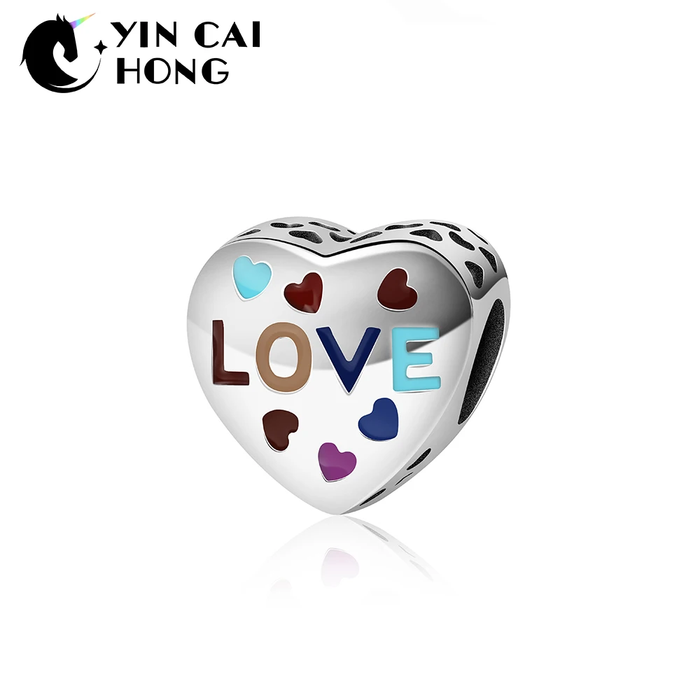 YCH Sterling Heart-shaped LOVE Charm Bracelet Carving Rainbow Multi-color Careful Shape Charms Silver 925 Original
YCH Sterling Heart-shaped LOVE Charm Bracelet Carving Rainbow Multi-color Careful Shape Charms Silver 925 Original