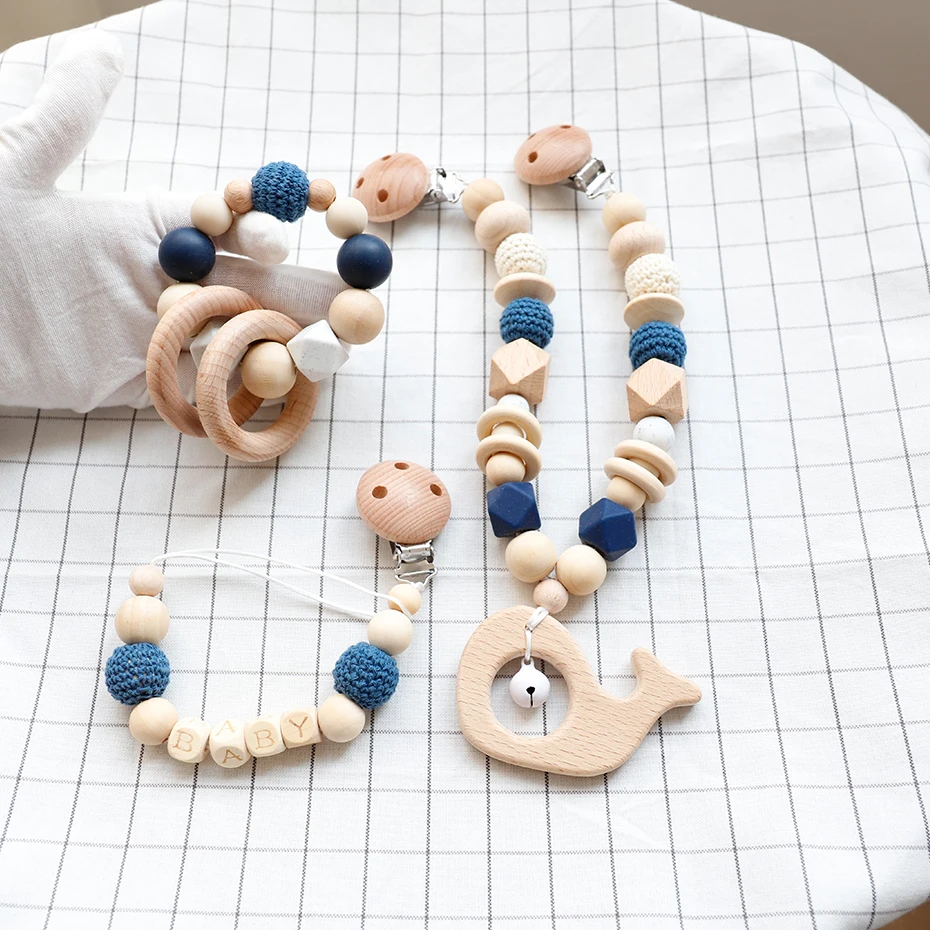 3PC Baby Toy Pacifier Clip Chain For Stroller Chewable Bracelet Wooden Teether Pram Dummy Clip Pacifier ChainCrib Rattle Toys
3PC Baby Toy Pacifier Clip Chain For Stroller Chewable Bracelet Wooden Teether Pram Dummy Clip Pacifier ChainCrib Rattle Toys