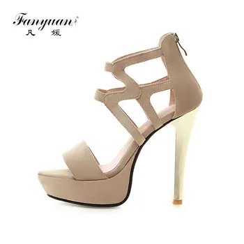 Fanyuan Fashion Narrow Band Zipper Sandals Elegant Platform thin high heels women shoes summer Solid Gladiator Wedding shoes
Fanyuan Fashion Narrow Band Zipper Sandals Elegant Platform thin high heels women shoes summer Solid Gladiator Wedding shoes