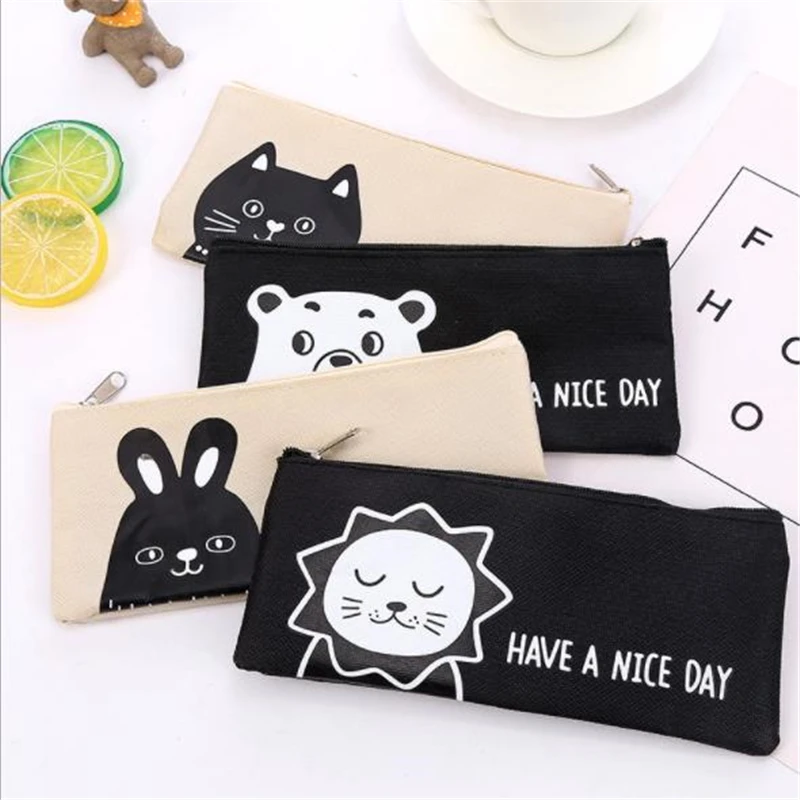 1 Pcs Cartoon Animal Canvas Pencil Bags Kawaii Stationery Storage Bag Office School Supplies Zipper Pencil Cases for Girls Boys 
1 Pcs Cartoon Animal Canvas Pencil Bags Kawaii Stationery Storage Bag Office School Supplies Zipper Pencil Cases for Girls Boys