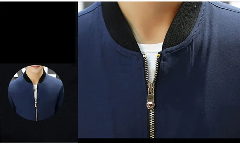 Drop Shipping Autumn Mens Jacket Spring Male jackets Coat Men Stand Collar Father Jacket Outerwear MuLs Brand Blue Black Green 04