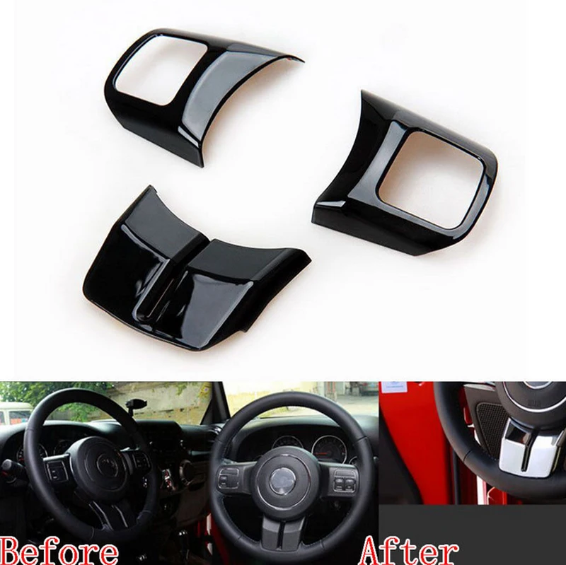 3PCS/Lot ABS Black Steering Wheel Trim Sticker Sequins Trim For Jeep Wrangler 2011-2015 For Grand Cherokee For Jeep Compass Car
3PCS/Lot ABS Black Steering Wheel Trim Sticker Sequins Trim For Jeep Wrangler 2011-2015 For Grand Cherokee For Jeep Compass Car