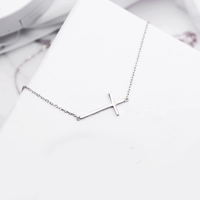 Simple 925 Sterling Silver Cross Necklaces For Women Statement Jewelry kolye collares Bijoux Femme
Simple 925 Sterling Silver Cross Necklaces For Women Statement Jewelry kolye collares Bijoux Femme