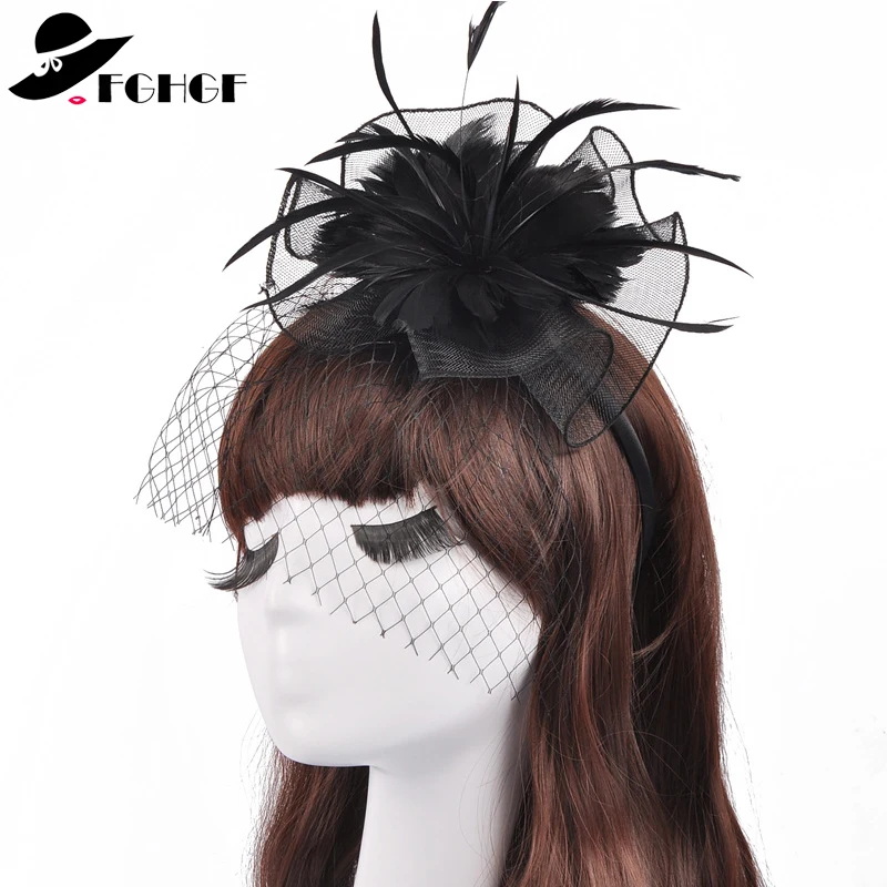 FGHGF Women Birdcage Veil Feather Headpiece Black White Ladies Fascinators Kentucky Derby Wedding Race Cocktail Church Headwear
FGHGF Women Birdcage Veil Feather Headpiece Black White Ladies Fascinators Kentucky Derby Wedding Race Cocktail Church Headwear
