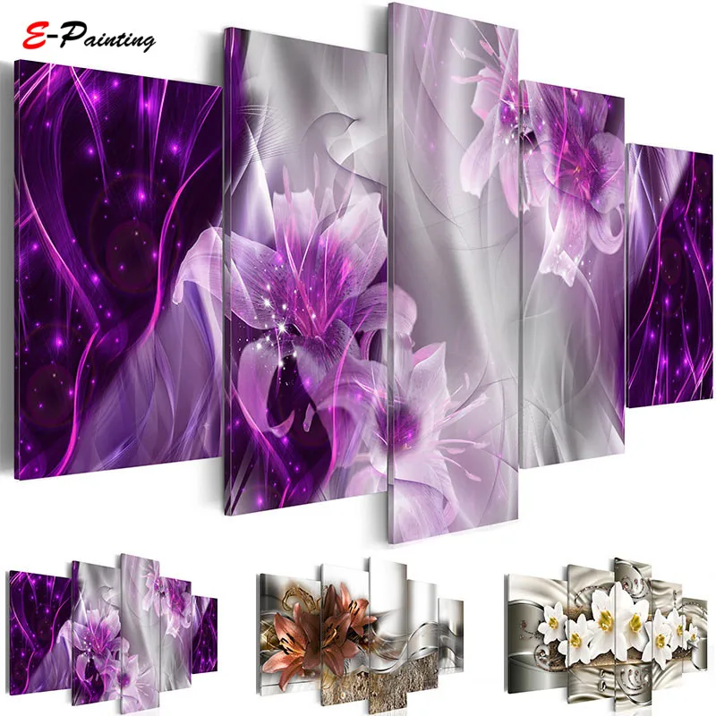 Modern Painting Canvas 5 Pieces Wall Art Abstract Decor Lily Flowers Modular Pictures for Living Room Bedroom Prints
Modern Painting Canvas 5 Pieces Wall Art Abstract Decor Lily Flowers Modular Pictures for Living Room Bedroom Prints