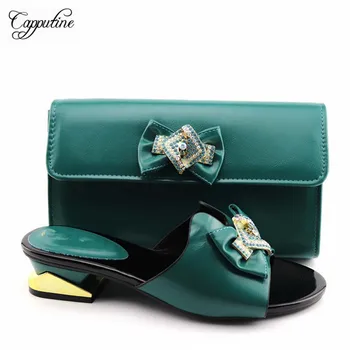 Wholesale price green medium heel African shoes matching with handbag set for party YA336-2, heel height 4cm
Wholesale price green medium heel African shoes matching with handbag set for party YA336-2, heel height 4cm