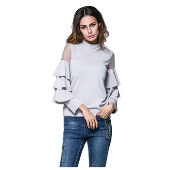 Women New Spring Autumn T Shirt Fashion Tops Female Casual Mesh Patchwork Layered Sleeve Slim Tee
Women New Spring Autumn T Shirt Fashion Tops Female Casual Mesh Patchwork Layered Sleeve Slim Tee