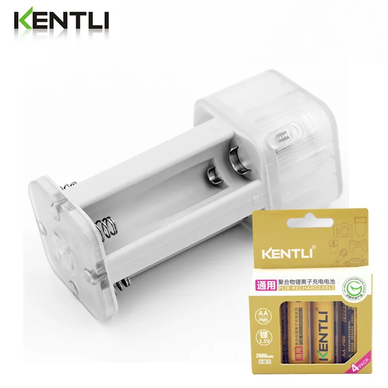 4pcs KENTLI 1.5V AA 2400mWh Lithium Li-ion Li-polymer Rechargeable Battery + 4 ports aa aaa smart led flashlight charger
4pcs KENTLI 1.5V AA 2400mWh Lithium Li-ion Li-polymer Rechargeable Battery + 4 ports aa aaa smart led flashlight charger