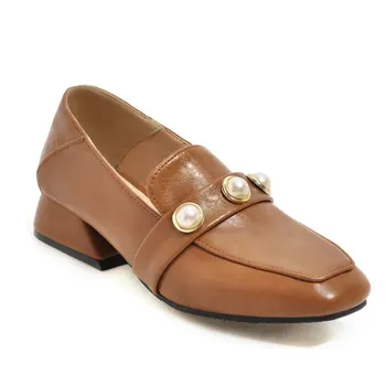 19 years of early New England wind low heel side with square yards size 32-48 pearl light mouth single woman shoes
19 years of early New England wind low heel side with square yards size 32-48 pearl light mouth single woman shoes