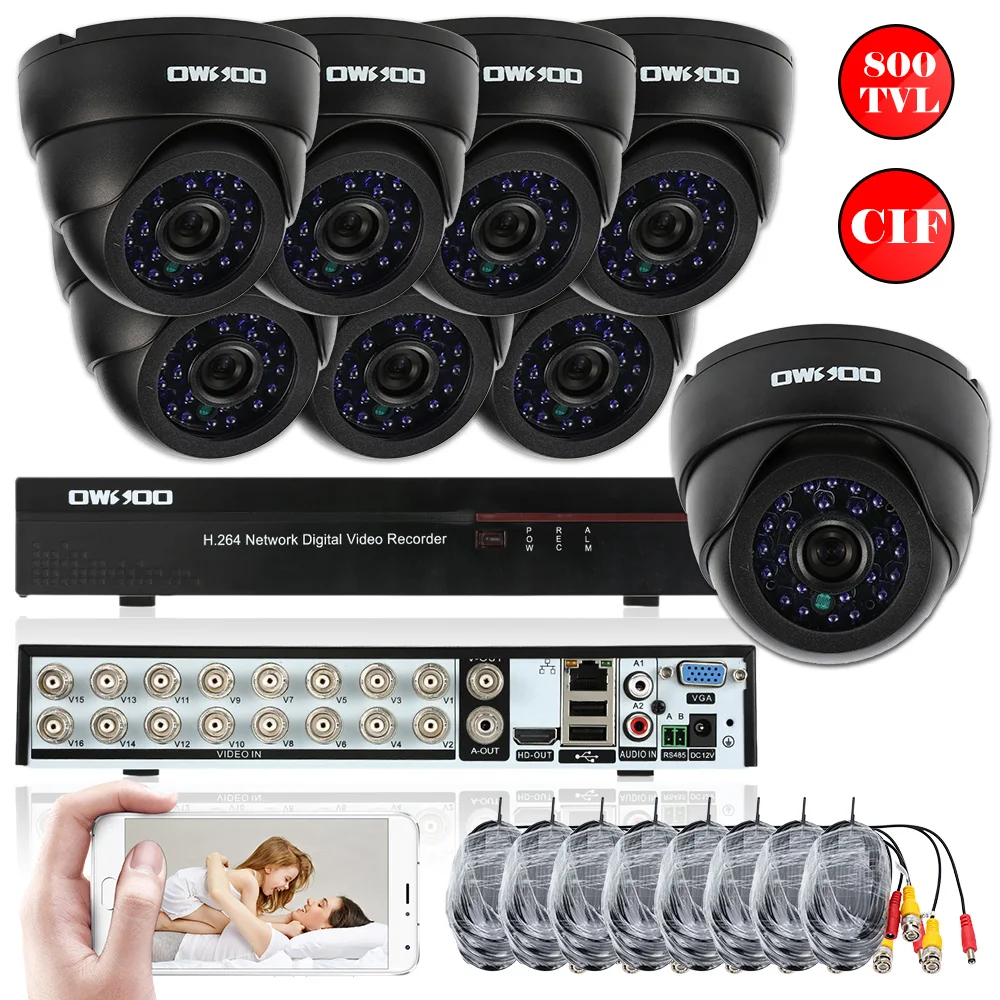 OWSOO Full CIF 16CH DVR 800TVL Security Camera System P2P Network Digital Video Recorder 8 pcs Infrared Doom Camera Euro Stock
OWSOO Full CIF 16CH DVR 800TVL Security Camera System P2P Network Digital Video Recorder 8 pcs Infrared Doom Camera Euro Stock