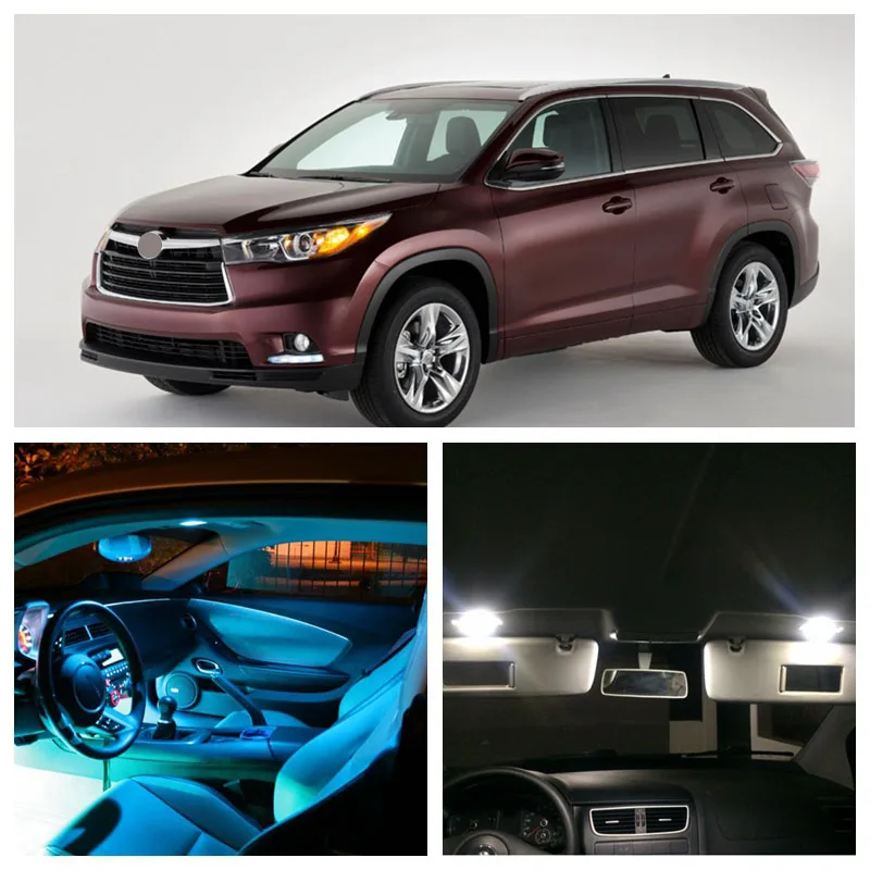 14Pcs Ice Blue Bulbs White LED Lights Interior Package Kit For Toyota Highlander 2013-2015 Map License Plate Light Toyota-EF-17
14Pcs Ice Blue Bulbs White LED Lights Interior Package Kit For Toyota Highlander 2013-2015 Map License Plate Light Toyota-EF-17