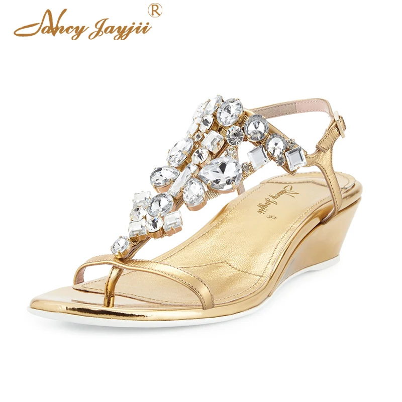 Luxury Golden Summer Women Wedge Shoes Party Dress Crystal Night Woman Female Lady Buckle Ankle Strap Dress Party Plus Size 45
Luxury Golden Summer Women Wedge Shoes Party Dress Crystal Night Woman Female Lady Buckle Ankle Strap Dress Party Plus Size 45