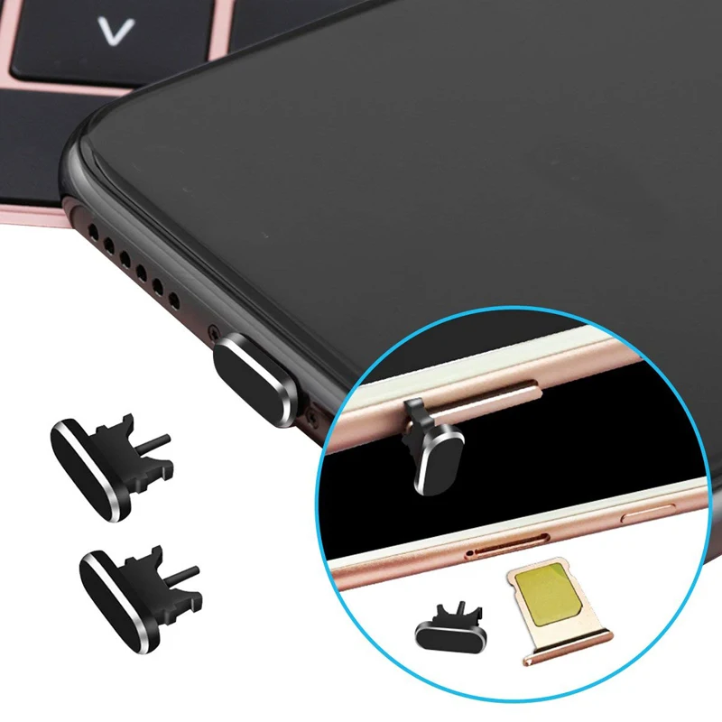 

Mobile Phone Charge Port + Sim Card Tray Aluminium Anti Dust Plug for iPhone 5 5s 6 6s 7 Plus 8 plus X XR XS Accessories Gadgets