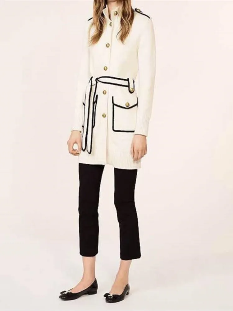 Women knitted Sweater white Long knit cardigan Female knitwear Autumn and Winter coat &Jackets with belt pockets
Women knitted Sweater white Long knit cardigan Female knitwear Autumn and Winter coat &Jackets with belt pockets