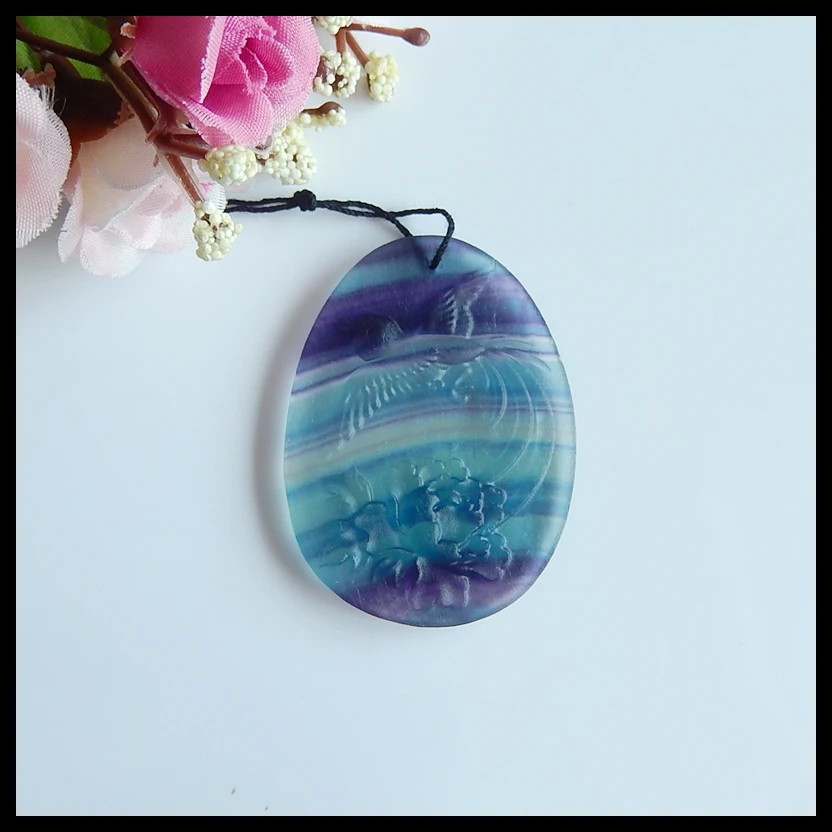 Natural Carved Rainbow Fluorite Semi-precious stones, Jewelry accessories fashion pendants necklace ,53x39x6mm,20g
Natural Carved Rainbow Fluorite Semi-precious stones, Jewelry accessories fashion pendants necklace ,53x39x6mm,20g