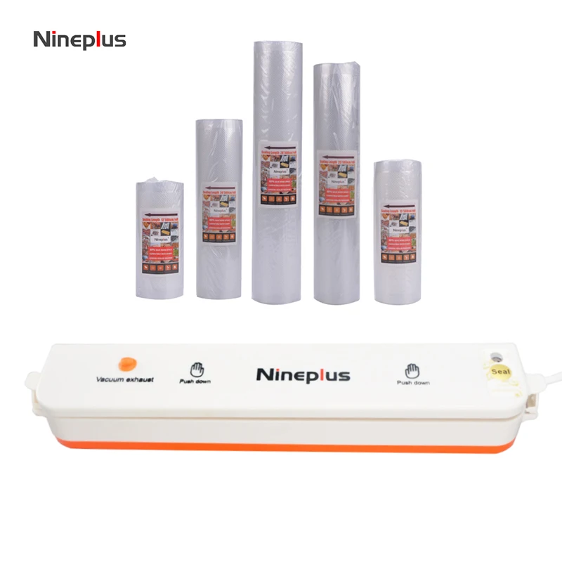 Nineplus Vacuum Food Sealer With 5 Rolls Vacuum Sealer Bag(12X500cm,15X500cm,20X500cm,25X500cm,28X500cm+10pieces 15X25 bag)
Nineplus Vacuum Food Sealer With 5 Rolls Vacuum Sealer Bag(12X500cm,15X500cm,20X500cm,25X500cm,28X500cm+10pieces 15X25 bag)