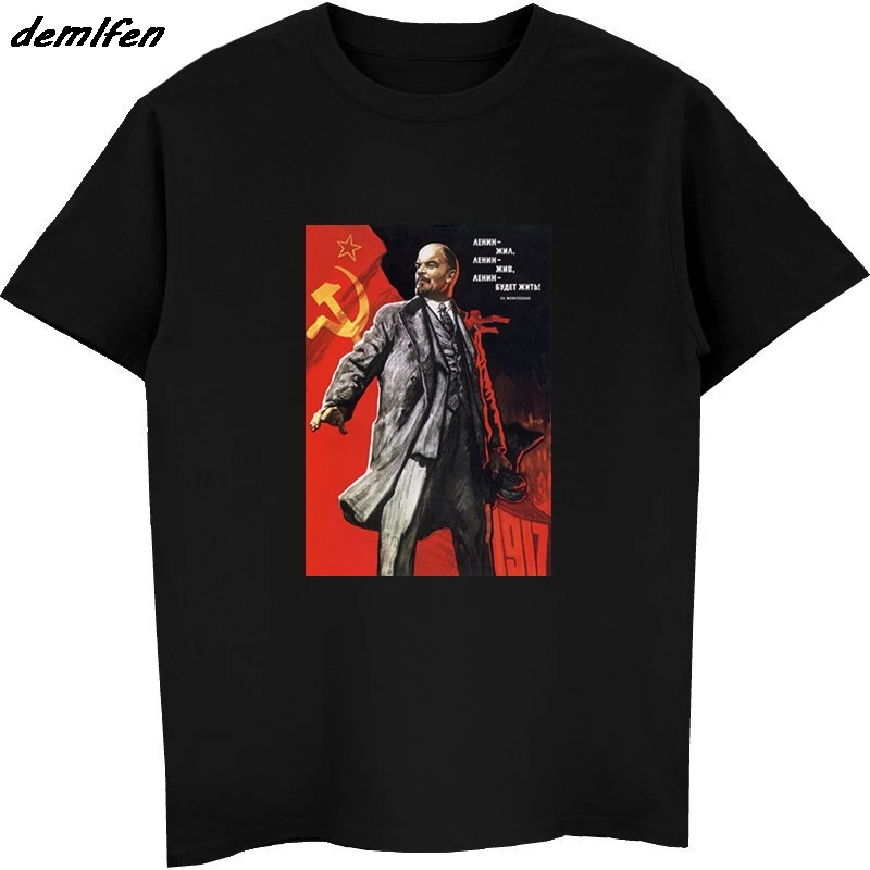 Hot Sale Men's Tshirt Vladimir Lenin Russian Communist Revolution Black T-shirt Hip Hop Tees Tops Harajuku Streetwear
Hot Sale Men's Tshirt Vladimir Lenin Russian Communist Revolution Black T-shirt Hip Hop Tees Tops Harajuku Streetwear